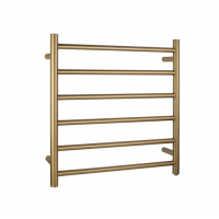 Aqua Round Heated Towel Rail Brushed Gold Series